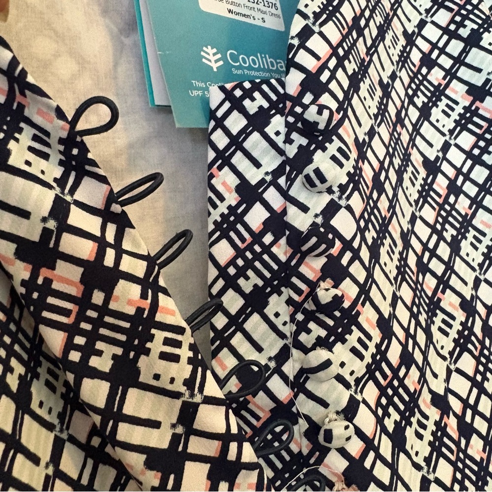 Coolibar NWT Handkerchief Hem Blue and White Dress - Picture 10 of 14